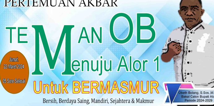 Banner dukungan Obet Bolang, S.Sos